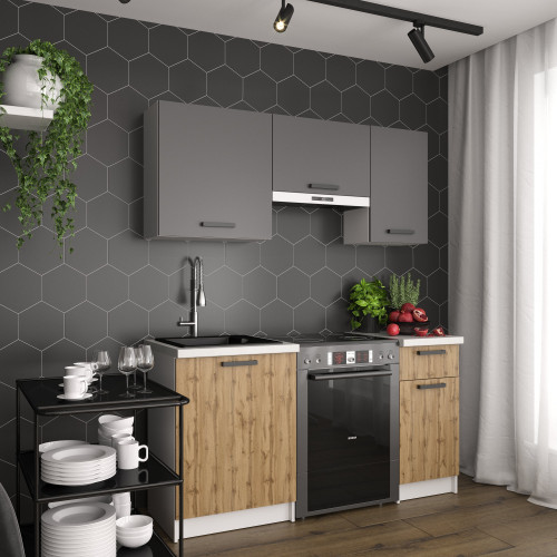 Кухня модульна MebelStar Nika 1,6 м Антрацит/Дуб тахо (MBS-1455)