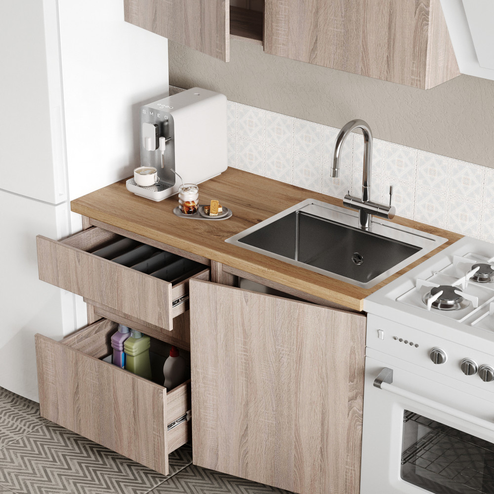 Кухня модульна MebelStar Еко 2 м Дуб сонома (MBS-1808)