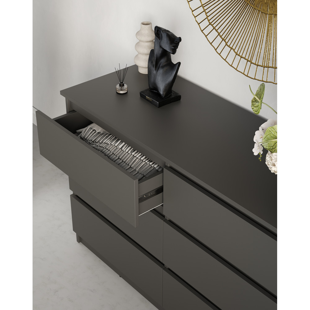 Комод для вещей MebelStar Нео 6Ш 120x43x75,5 см Антрацит (MBS-1088)