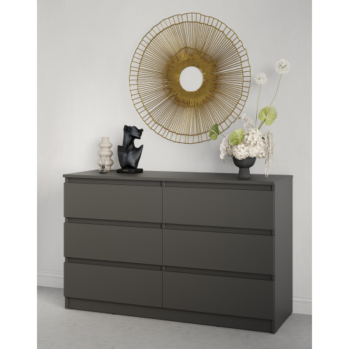 Комод для вещей MebelStar Нео 6Ш 120x43x75,5 см Антрацит (MBS-1088)