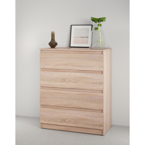 Комод в спальню MebelStar Нео 4Ш 80x43x98 см Дуб сонома (MBS-1078)