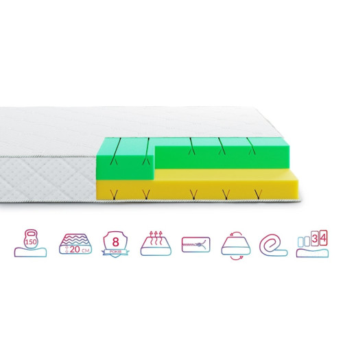 Матрас беспружинный Highfoam Noble Argentum Star 90x200 см (HFM-1065)