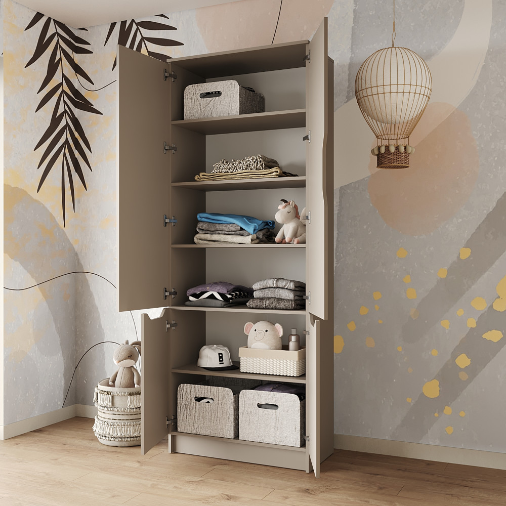 Шкаф распашной MebelStar 4Д Лилу 80x40x210 см Кашемир (MBS-1318)