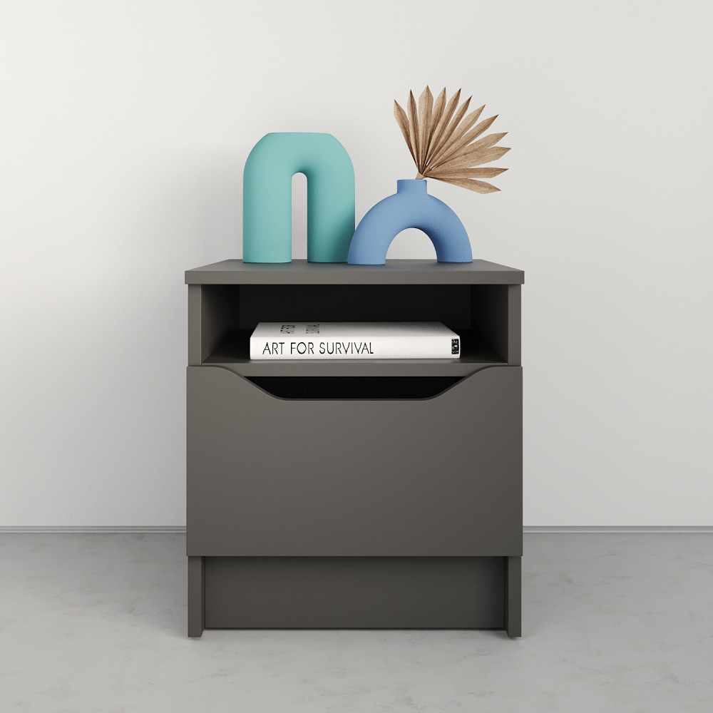 Прикроватная тумба MebelStar Лилу 40x40x44,5 см Антрацит (MBS-1378)