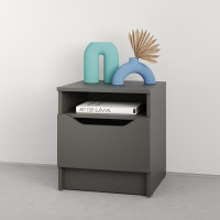 Прикроватная тумба MebelStar Лилу 40x40x44,5 см Антрацит (MBS-1378)