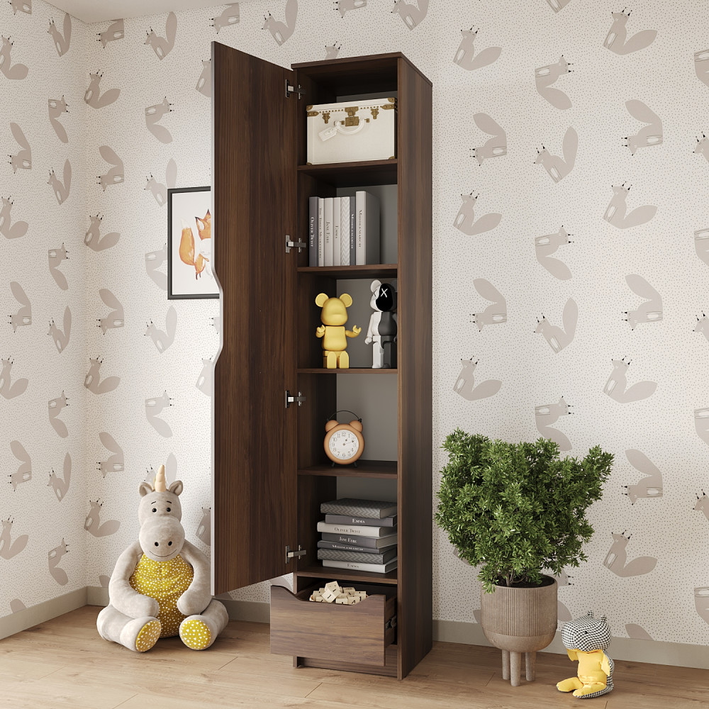 Пенал закрытый 1Д1Ш Лилу 40x40x210 см Дуб янтарный (MBS-1388)