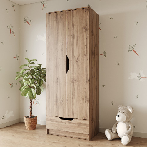 MebelStar Swing Wardrobe 2D1Sh Lilu Tahoe oak, 80x50x210 cm (MBS-1408)