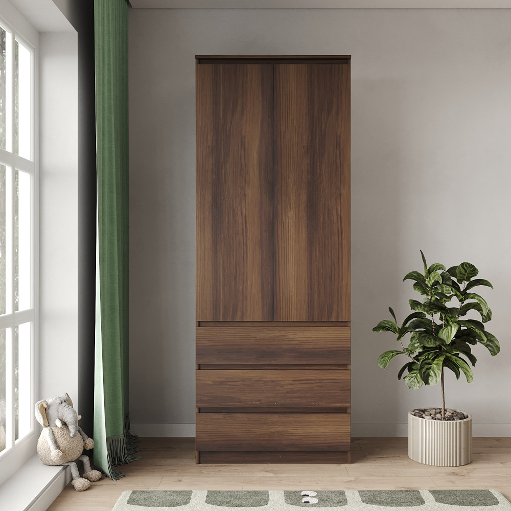 Шкаф распашной с ящиками MebelStar Нео 2Д3Ш 80x50x210 см Дуб янтарный (MBS-1118)