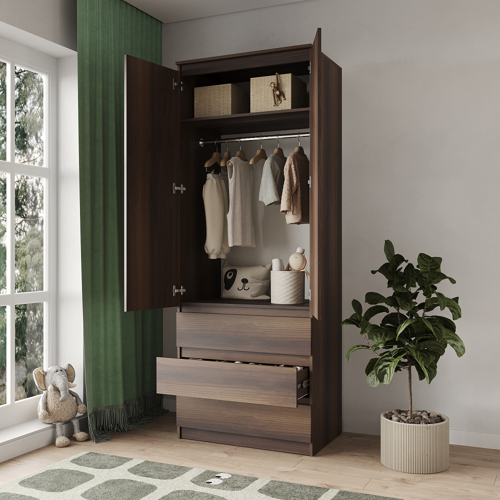 Шкаф распашной с ящиками MebelStar Нео 2Д3Ш 80x50x210 см Дуб янтарный (MBS-1118)