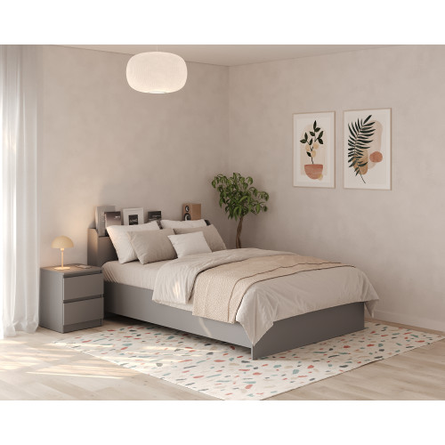 Кровать двуспальная MebelStar Нео 140x200 см Серая мышка (MBS-1128)