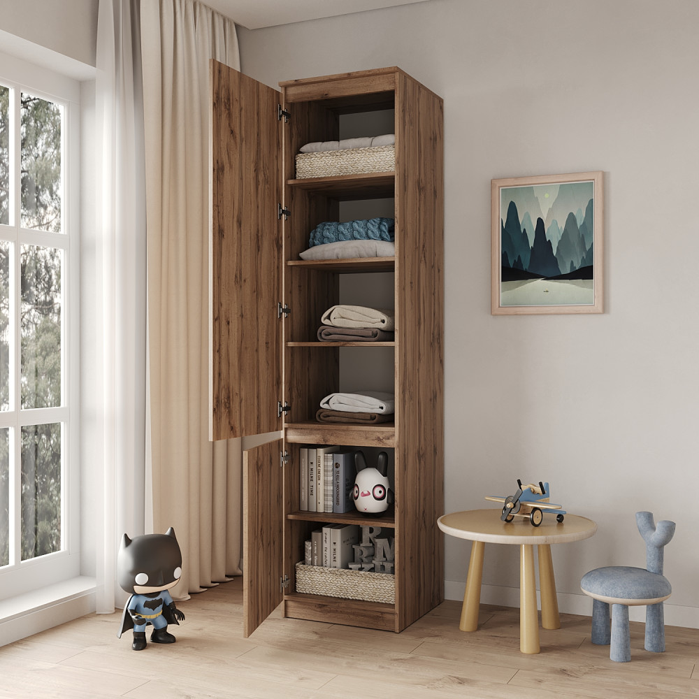 Пенал закрытый с полками MebelStar Нео 2Д 50x50x210 см Дуб тахо (MBS-1178)