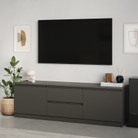 Тумба под телевизор MebelStar Нео 2Ш2Д 150x43x53 см Антрацит (MBS-1258)