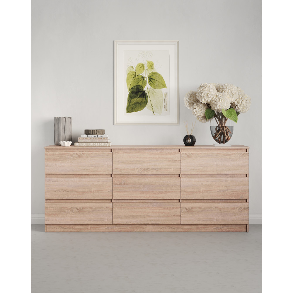 Комод в гостиную MebelStar Нео 9Ш 180x43x75,5 см Дуб сонома (MBS-1328)