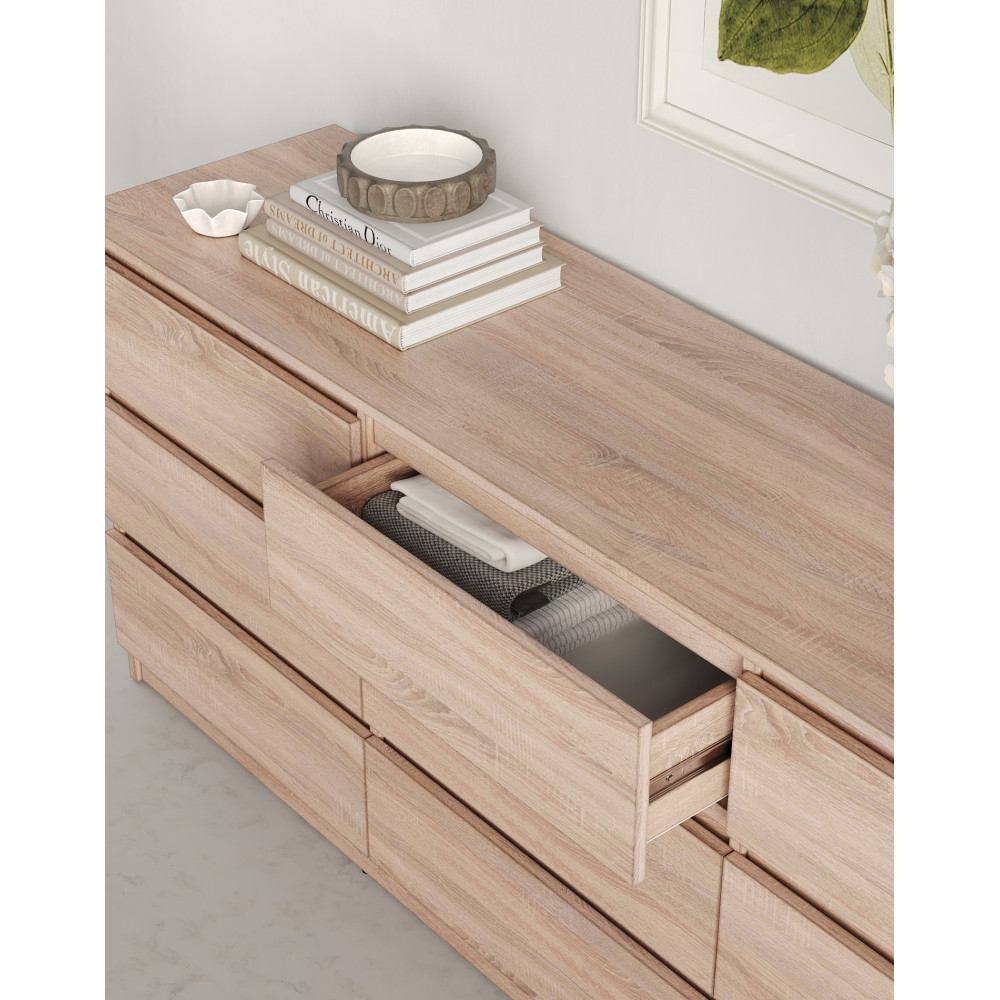 Комод в гостиную MebelStar Нео 9Ш 180x43x75,5 см Дуб сонома (MBS-1328)