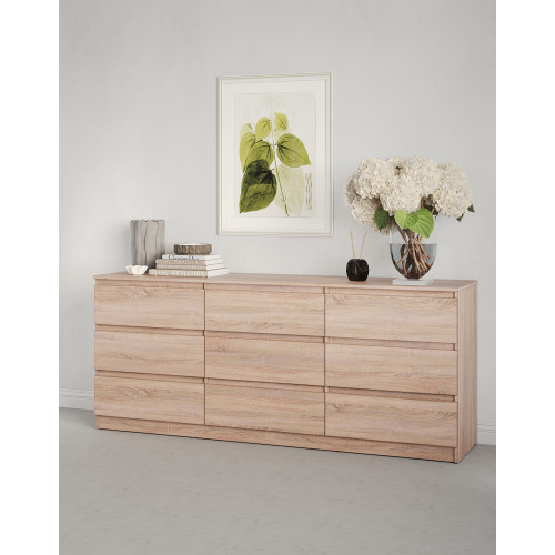 Комод в гостиную MebelStar Нео 9Ш 180x43x75,5 см Дуб сонома (MBS-1328)