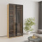 MebelStar 2-door wardrobe Oscar Showcase BL-B, standard Tahoe oak, 100x52x220 cm (MBS-6692)
