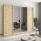 MebelStar Four-door wardrobe Combo AL 2DSP/2 Mirrors Tahoe Oak, 240x45x210 cm (MBS-12521)
