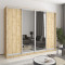 MebelStar Four-door wardrobe Standard AL 2DSP/2 Mirrors Tahoe Oak, 260x60x210 cm (MBS-12311)