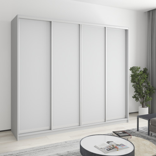 MebelStar Four-door wardrobe Standard AL 4DSP Gray mouse, 240x60x210 cm (MBS-12221)
