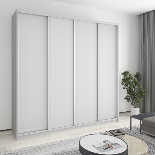 MebelStar Four-door wardrobe Standard AL 4DSP Gray mouse, 240x45x240 cm (MBS-13081)