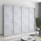 MebelStar Four-door wardrobe Standard AL 4DSP Concrete, 260x60x210 cm (MBS-12191)