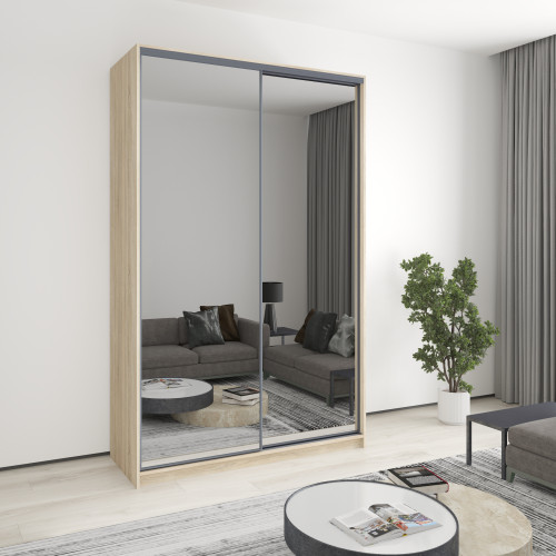 Шафа-купе дводверна MebelStar Баварія 2 Дзеркала 150x60x240 см