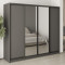 MebelStar Four-door wardrobe Standard BG 2DSP/2 Mirrors Anthracite, 240x60x210 cm (MBS-11821)