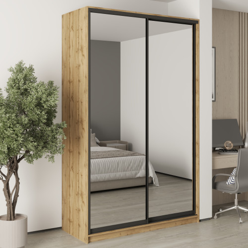 Шкаф-купе двухдверный MebelStar Стандарт BG 2 Зеркала 150x60x240 см Дуб тахо (MBS-10431)
