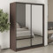 MebelStar Two-door wardrobe Combo BG 2 Mirrors Ristreto Oak, 160x60x210 cm (MBS-11661)