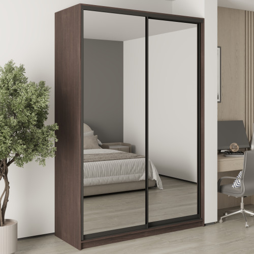 MebelStar Two-door wardrobe Combo BG 2 Mirrors Ristreto Oak, 160x45x240 cm (MBS-10761)
