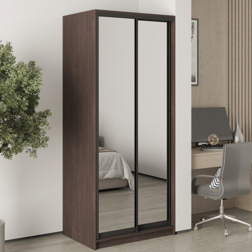 Шкаф-купе двухдверный MebelStar Стандарт BG 2 Зеркала 90x45x210 см Дуб ристрето (MBS-11181)