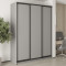 MebelStar Three-door wardrobe Uni BG 3DSP Gray mouse, 180x45x240 cm (MBS-8173)