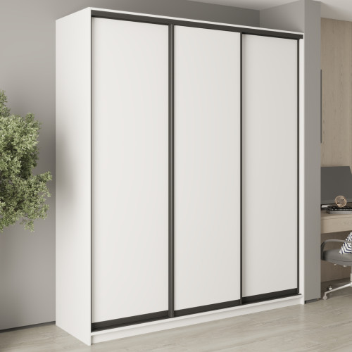 MebelStar Three-door wardrobe Combo BG 3DSP Alaska white, 210x45x240 cm (MBS-9411)