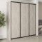 MebelStar Three-door wardrobe Combo BG 3DSP Alaska gray, 210x60x240 cm (MBS-9521)