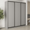 MebelStar Three-door wardrobe Combo BG 3DSP Gray mouse, 210x60x240 cm (MBS-9561)