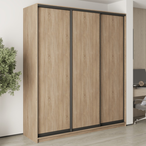 MebelStar Three-door wardrobe Combo BG 3DSP Sonoma Oak, 210x60x240 cm (MBS-9461)