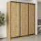 MebelStar Three-door wardrobe Combo BG 3DSP Tahoe oak, 210x60x240 cm (MBS-9581)