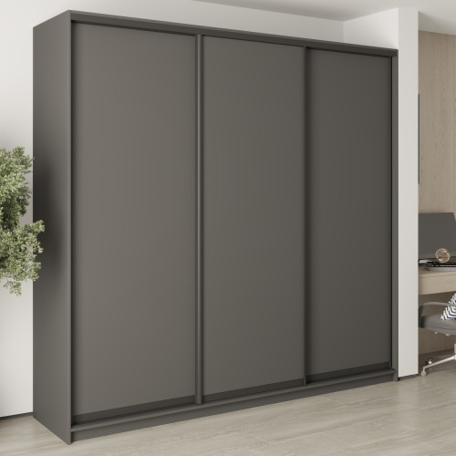 Шкаф-купе трехдверный MebelStar Уни BG 3ДСП 250x60x240 см Антрацит (MBS-7693)