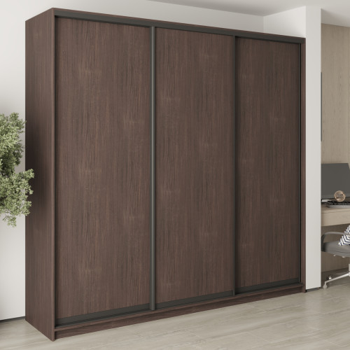 Шкаф-купе трехдверный MebelStar Уни BG 3ДСП 250x60x240 см Дуб ристрето (MBS-7733)