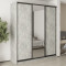 MebelStar Three-door wardrobe Combo BG 2DSP/Mirror Concrete, 210x60x240 cm (MBS-9681)