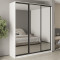 MebelStar Three-door wardrobe Combo BG 3 Mirrors Alaska white, 210x60x240 cm (MBS-9781)