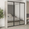 MebelStar Three-door wardrobe Combo BG 3 Mirrors Alaska gray, 210x60x240 cm (MBS-9881)