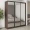 MebelStar Three-door wardrobe Combo BG 3 Mirrors Ristreto oak, 210x60x240 cm (MBS-9901)
