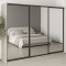 MebelStar Three-door wardrobe Uni BG 3 Mirrors Alaska gray, 270x45x210 cm (MBS-8083)