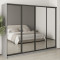 MebelStar Four-door wardrobe Standard BG 4 Mirrors Gray mouse, 260x45x210 cm (MBS-11931)