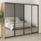MebelStar Four-door wardrobe Standard BG 4 Mirrors Tahoe Oak, 260x60x210 cm (MBS-11951)