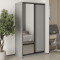 MebelStar Two-door wardrobe Standard BG DSP/Mirror Gray mouse, 110x60x210 cm (MBS-11111)