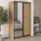 MebelStar Two-door wardrobe Uni BG DSP/Mirror Tahoe Oak, 120x45x210 cm (MBS-11401)