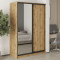MebelStar Two-door wardrobe Standard BG DSP/Mirror Tahoe Oak, 140x45x210 cm (MBS-11051)