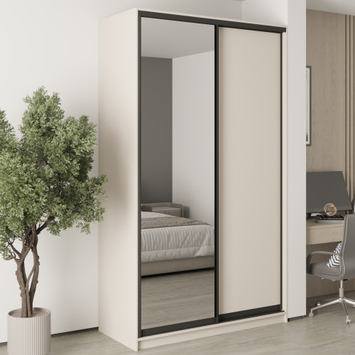 MebelStar Two-door wardrobe Standard BG DSP/Mirror Cashmere, 140x45x240 cm (MBS-10151)